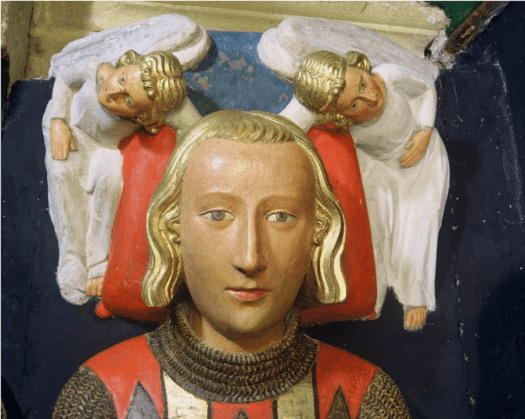 Rodolphe IV de Neuchâtel (gisant relevé), père du Comte Louis